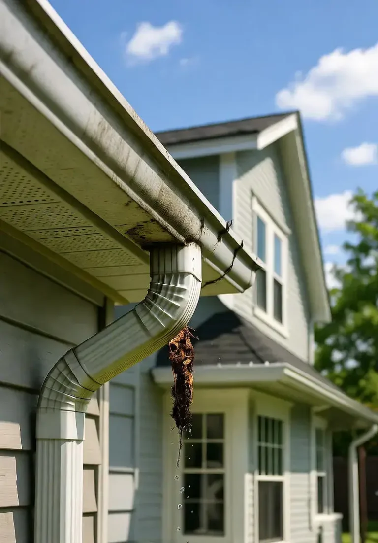 downspouts are clogged