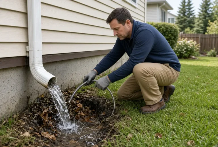 Clogged Underground Downspout Drain